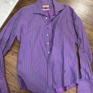 Thomas pink striped shirt slim fit prestige 16 1/2